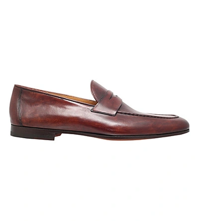 Shop Magnanni Roberto Leather Penny Loafers In Brown