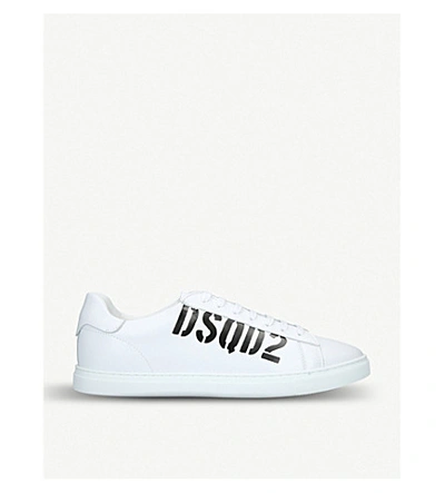 Shop Dsquared2 New Tennis Leather Trainers In White