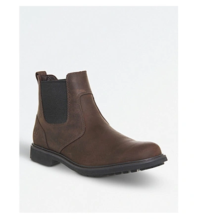 Shop Timberland Stormbuck Leather Chelsea Boots In Dark Brown Leather