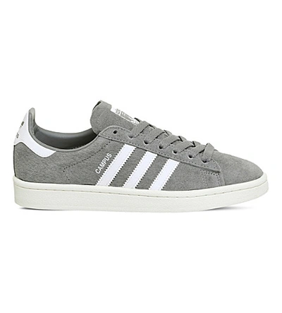 Shop Adidas Originals Campus Suede Trainers In Grey Three White