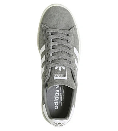 Shop Adidas Originals Campus Suede Trainers In Grey Three White