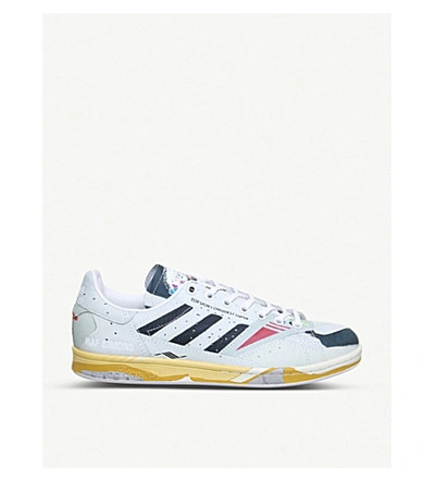 Shop Adidas Originals Raf X Stan Smith Distressed Leather Trainers In Torsion