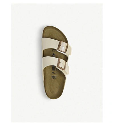 Birkenstock Arizona Strappy Pearlescent Sandals In Graceful Pearl White