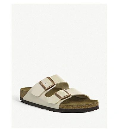 Birkenstock Arizona Strappy Pearlescent Sandals In Graceful Pearl White