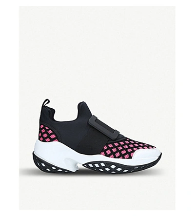 Shop Roger Vivier Viv' Run Scuba And Leather Trainers In Blk/other