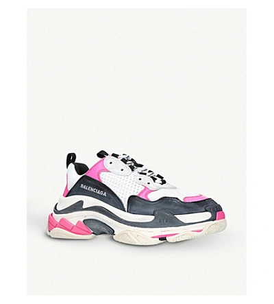 Shop Balenciaga Women's Triple S Leather And Mesh Trainers In Other