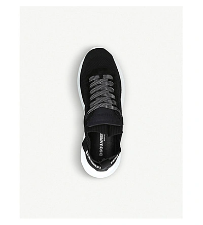 Shop Dsquared2 Speedster Knitted Trainers In Blk/white