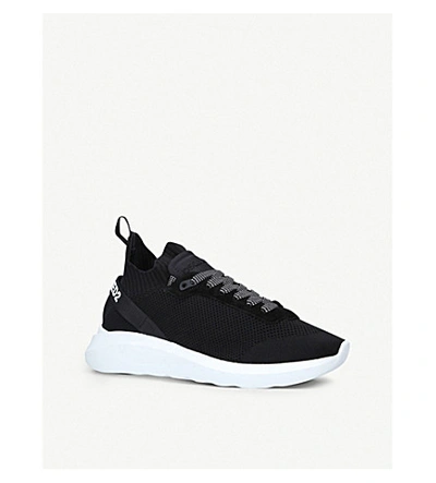 Shop Dsquared2 Speedster Knitted Trainers In Blk/white