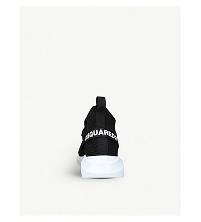 Shop Dsquared2 Speedster Knitted Trainers In Blk/white