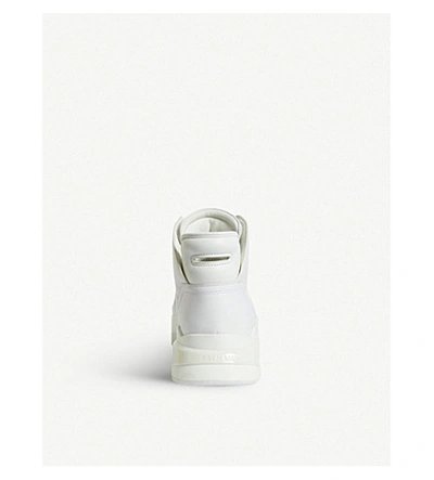 Shop Balmain B Ball Leather Trainers In White