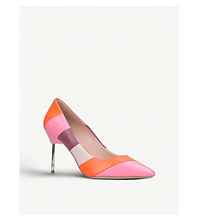 Shop Kurt Geiger Britton Leather Courts In Pink Comb