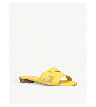 Shop Kurt Geiger Odina Cutout Leather Sandals In Yellow