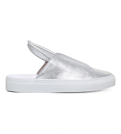 Shop Minna Parikka Bunny Slip Leather Trainers In Silver