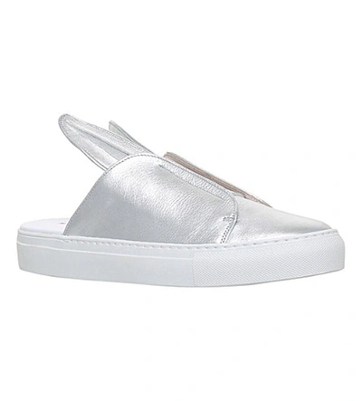 Shop Minna Parikka Bunny Slip Leather Trainers In Silver