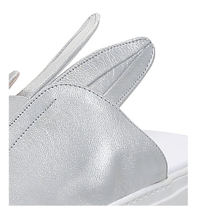 Shop Minna Parikka Bunny Slip Leather Trainers In Silver