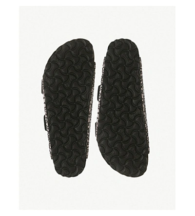 Shop Birkenstock Arizona Metallic Leather Sandals In Metallic Black