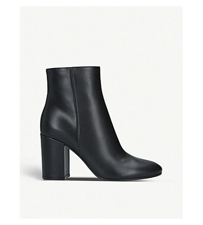 Shop Gianvito Rossi Rolling 85 Leather Heeled Ankle Boots In Black