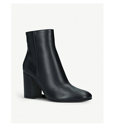 Shop Gianvito Rossi Rolling 85 Leather Heeled Ankle Boots In Black