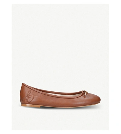 Shop Sam Edelman Felicia Leather Ballet Flats In Tan