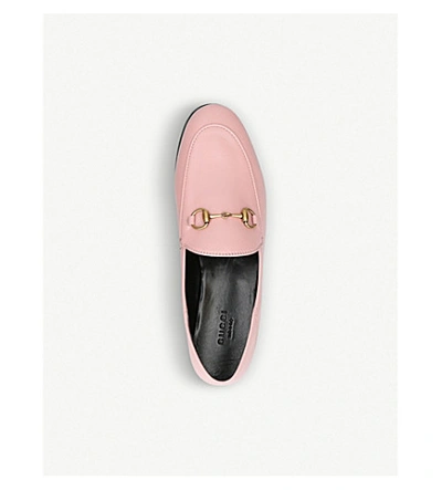 Shop Gucci Brixton Leather Collapsible Loafers In Pink