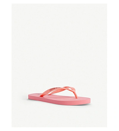Shop Calvin Klein Logo Flip-flops In 652 Flamingo