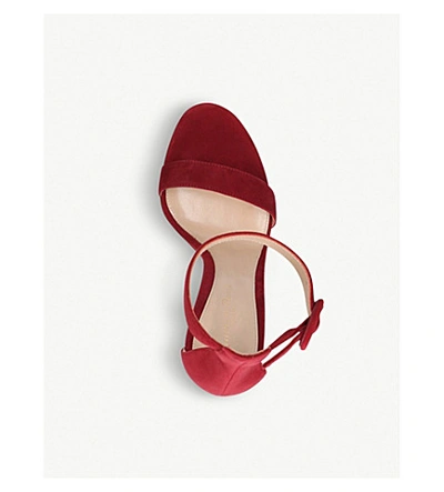Shop Gianvito Rossi Portofino Leather Sandals In Red/dark