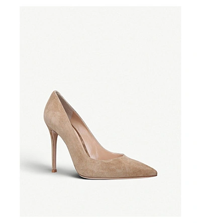 Shop Gianvito Rossi Gianvito 105 Suede Courts In Tan