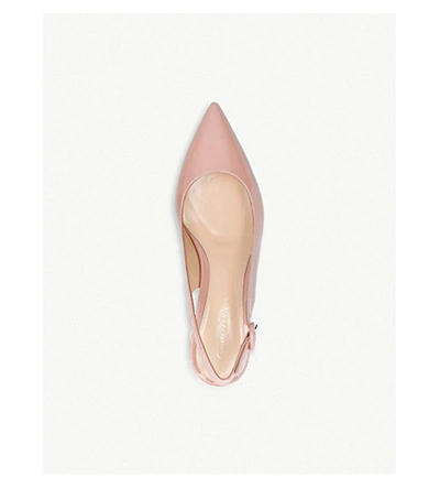 Shop Gianvito Rossi Amee 45 Patent-leather Slingback Courts In Nude