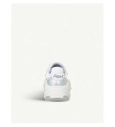 Shop Ash Extreme Leather And Mesh Trainers In Silver White