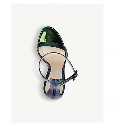 Shop Gianvito Rossi Portofino 105 Holographic-leather Heeled Sandals In Blk/other