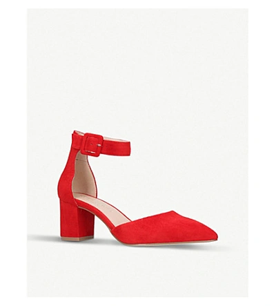 Shop Kurt Geiger Burlington Pointed Toe Suede Court Shoes In Red