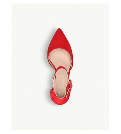 Shop Kurt Geiger Burlington Pointed Toe Suede Court Shoes In Red