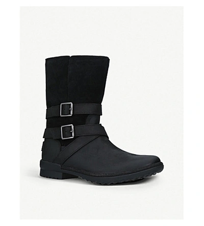 Shop Ugg Lorna Leather Boots In Black