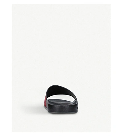 Shop Gucci Pursuit Rubber Sliders In Red/other