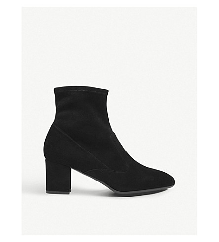 Lk Bennett Alexis Suede Heeled Ankle Boots In Bla Black Modesens