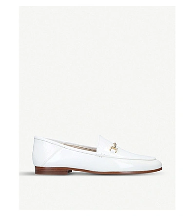 Sam Edelman Loraine Embellished Leather Collapsible-heel Loafers In White