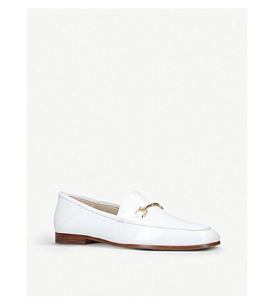 Sam Edelman Loraine Embellished Leather Collapsible-heel Loafers In White