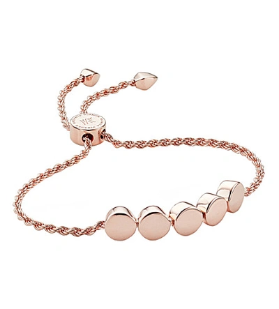 Shop Monica Vinader Linear Bead 18ct Rose-gold Plated Friendship Bracelet