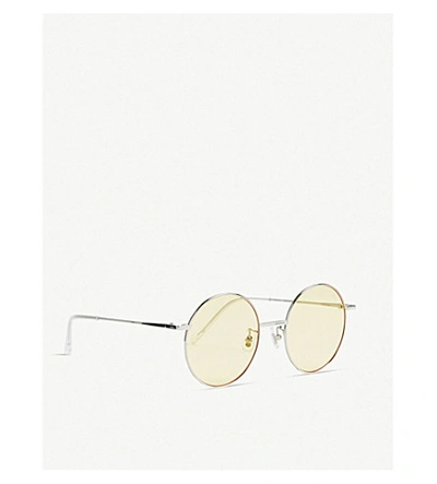 Shop Gentle Monster Midnight Sun Tinted Round-frame Sunglasses In Yellow