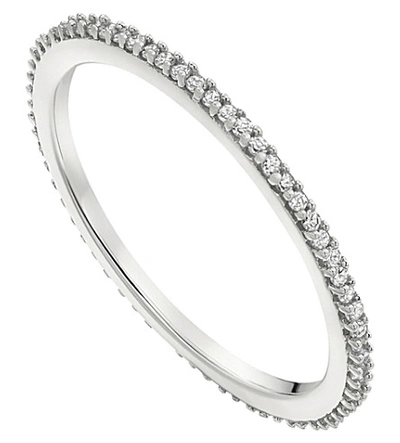 Shop Monica Vinader Women's Skinny Sterling Silver And Diamond Eternity Ring