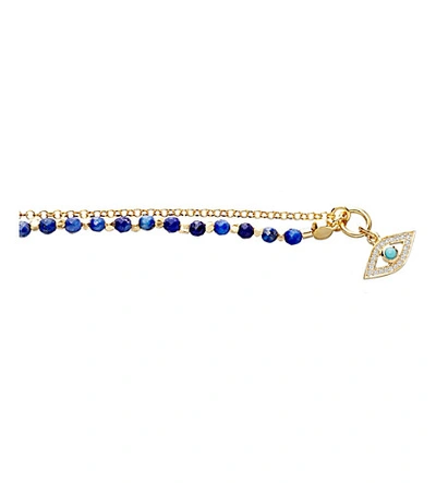Shop Astley Clarke Women's Gold With Blue Evil Eye Lapis Friendship Bracelet