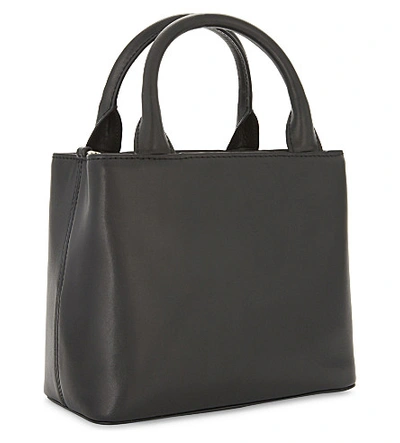 Shop Claudie Pierlot Anouck Small Leather Shoulder Bag In Noir