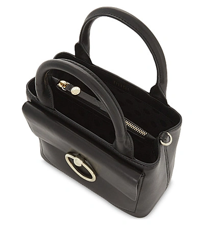 Shop Claudie Pierlot Anouck Small Leather Shoulder Bag In Noir