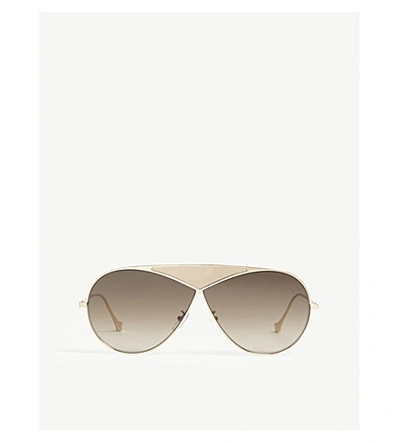 Shop Loewe Lw40010u Puzzle Pilot-frame Sunglasses In Gold