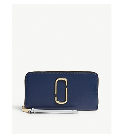 Shop Marc Jacobs Womens Dark Blue Continental Wallet In Blue Sea Multi