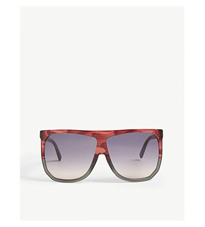 Shop Loewe Lw40001i Filipa Irregular-frame Sunglasses In Red