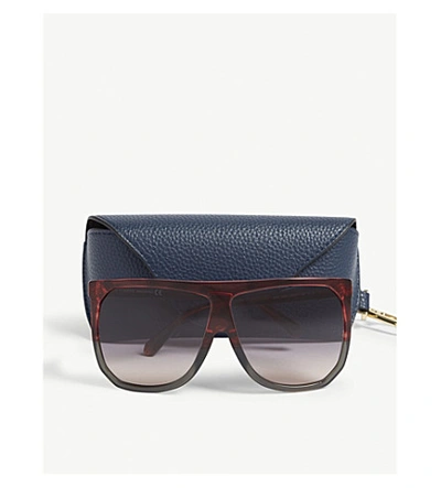 Shop Loewe Lw40001i Filipa Irregular-frame Sunglasses In Red