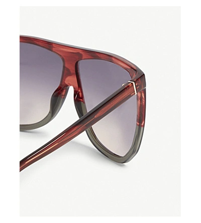 Shop Loewe Lw40001i Filipa Irregular-frame Sunglasses In Red