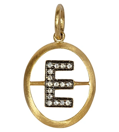 Shop Annoushka 18ct Yellow-gold And Diamond E Pendant