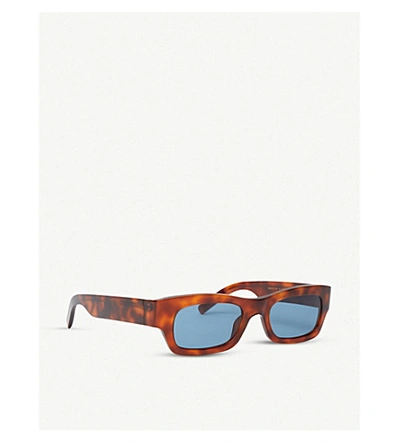 Shop Marni Me627s Rectangular-frame Tortoiseshell Acetate Sunglasses In Havana